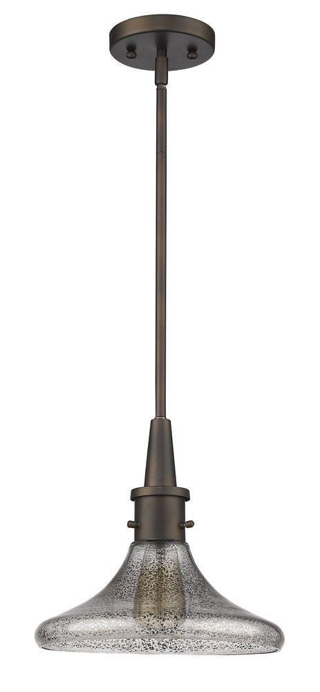 Antique Bronze Hanging Light with Pebbled Glass Shade HomeRoots