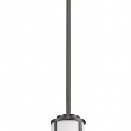 Brushed Bronze Minimalist Cylindrical Hanging Light HomeRoots