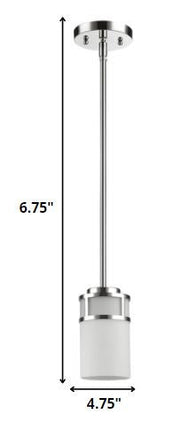 Silver Minimalist Cylindrical Hanging Light HomeRoots