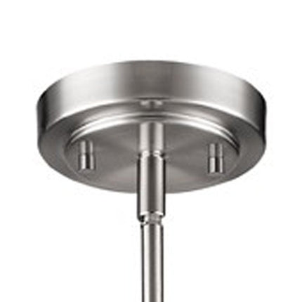 Silver Hanging Light with Frosted Glass Shade HomeRoots