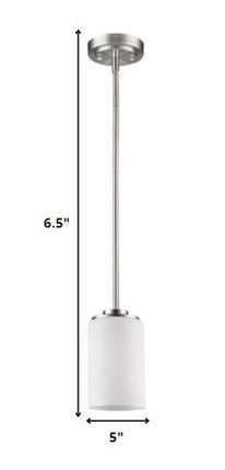Silver Frosted Glass Hanging Light HomeRoots