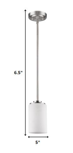 Silver Frosted Glass Hanging Light HomeRoots