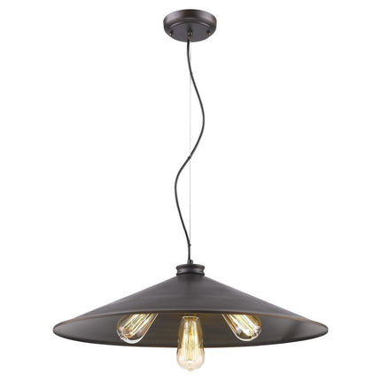 Alcove 4-Light Oil-Rubbed Bronze Pendant With Raw Brass Interior Shade HomeRoots