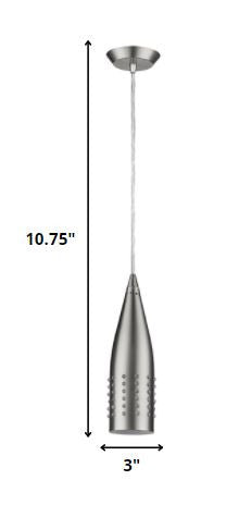 Narrow Silver Hanging Light with Glass Studs HomeRoots