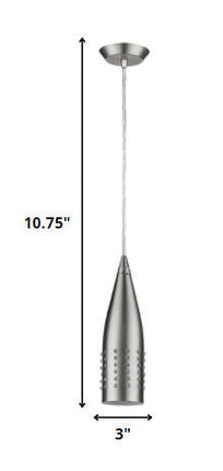 Narrow Silver Hanging Light with Glass Studs HomeRoots