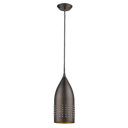 Bronze Hanging Light with Glass Studs HomeRoots