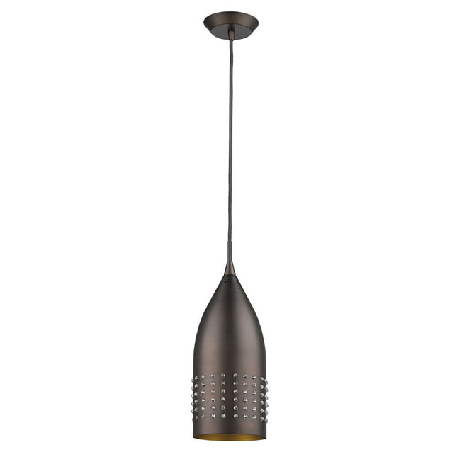 Bronze Hanging Light with Glass Studs HomeRoots