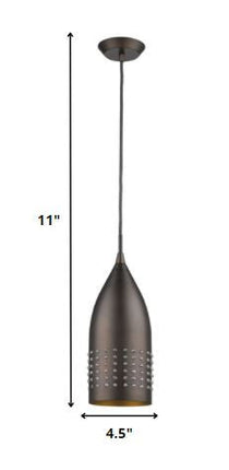 Bronze Hanging Light with Glass Studs HomeRoots