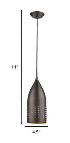 Bronze Hanging Light with Glass Studs HomeRoots