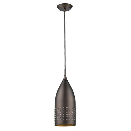 Bronze Hanging Light with Glass Studs HomeRoots
