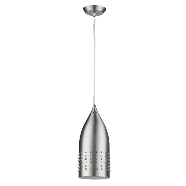 Silver Hanging Light with Glass Studs HomeRoots