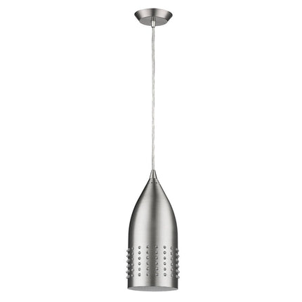 Silver Hanging Light with Glass Studs HomeRoots
