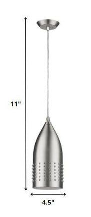 Silver Hanging Light with Glass Studs HomeRoots