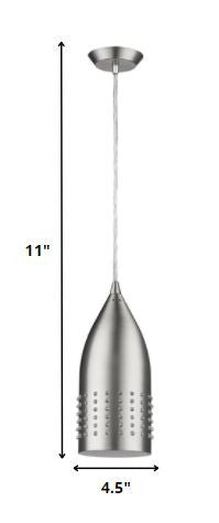 Silver Hanging Light with Glass Studs HomeRoots