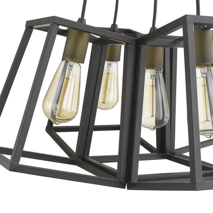 Bronze Lantern Five Light Metal Dimmable Chandelier HomeRoots