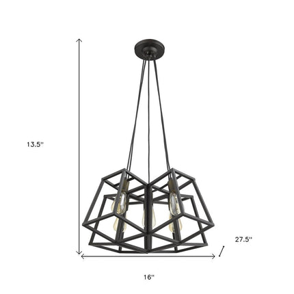 Bronze Lantern Five Light Metal Dimmable Chandelier HomeRoots