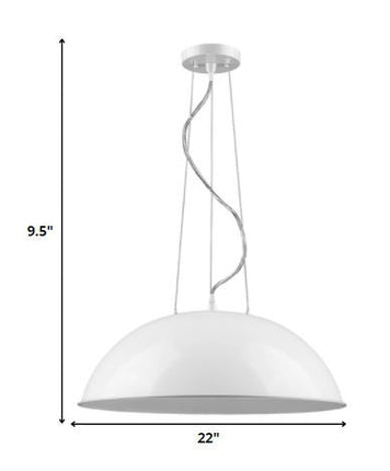 Layla 1-Light White Bowl Pendant HomeRoots