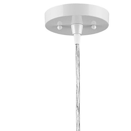 White Metal Hanging Light with Dome Shade HomeRoots