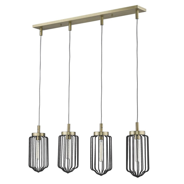 Reece 4-Light Aged Brass Island Pendant HomeRoots