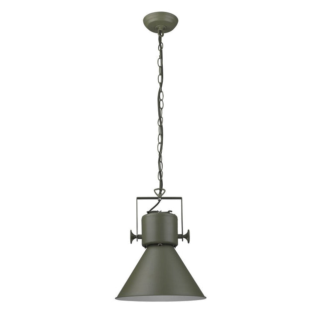 Green Metal One Light Cone Hanging Pendant Light HomeRoots