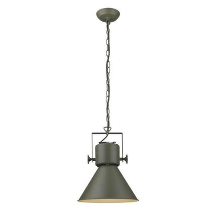 Green Metal One Light Cone Hanging Pendant Light HomeRoots