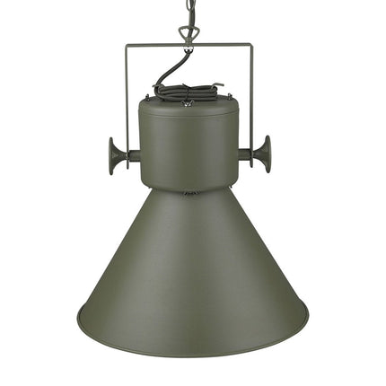 Green Metal One Light Cone Hanging Pendant Light HomeRoots