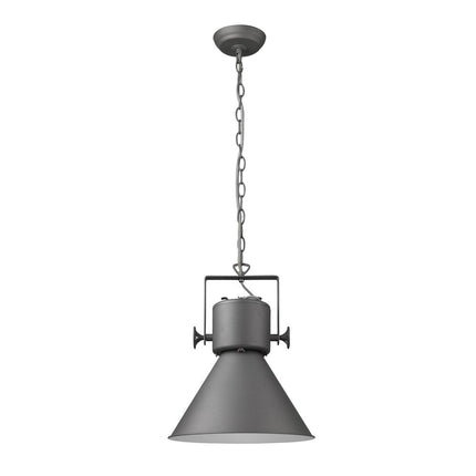 Gray Metal One Light Cone Hanging Pendant Light HomeRoots