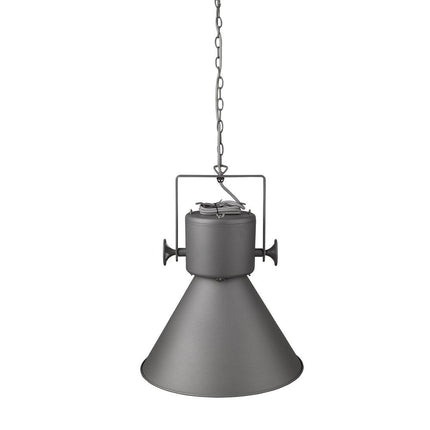 Gray Metal One Light Cone Hanging Pendant Light HomeRoots
