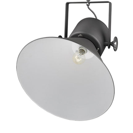 Gray Metal One Light Cone Hanging Pendant Light HomeRoots