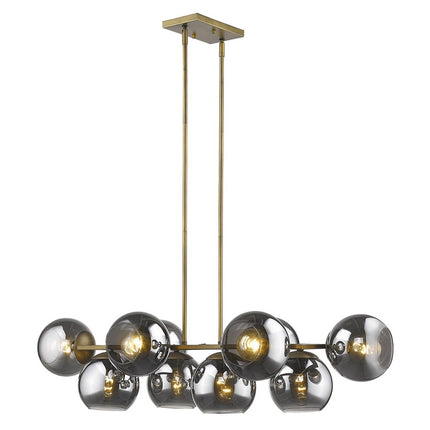 Lunette 10-Light Aged Brass Island Pendant HomeRoots