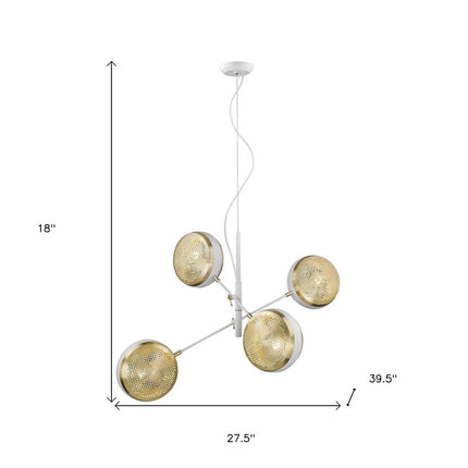 Tholos 4-Light White Pendant HomeRoots
