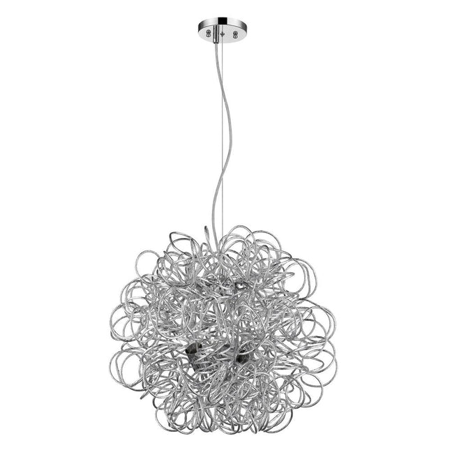 Silver Metal Wire Four Light Dimmable Ceiling Light HomeRoots