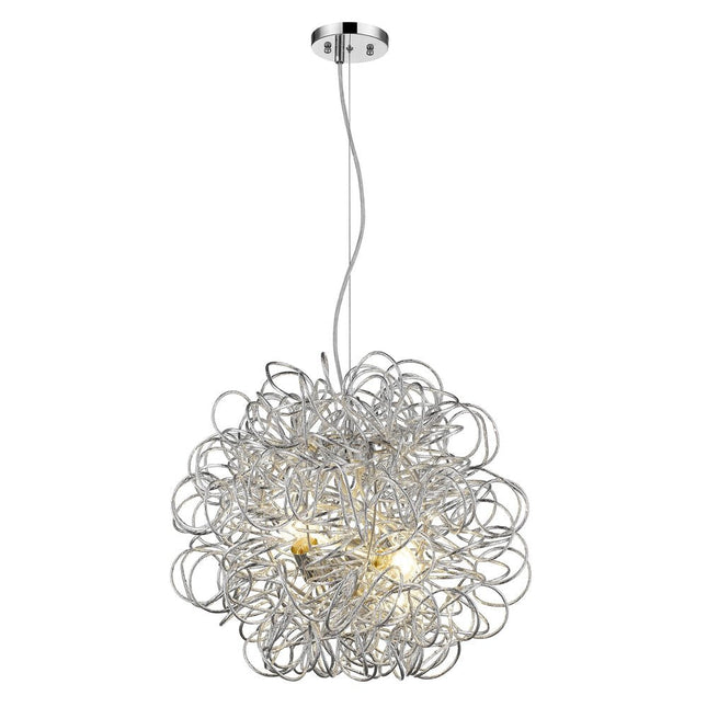 Silver Metal Wire Four Light Dimmable Ceiling Light HomeRoots