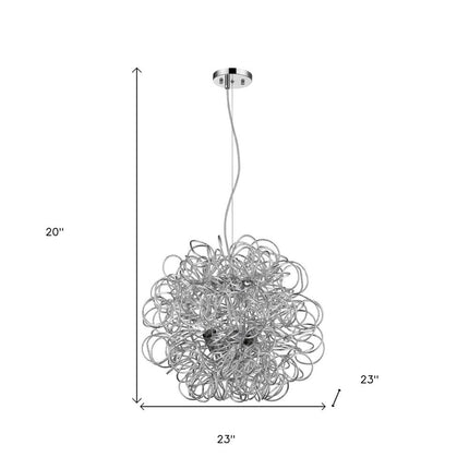 Silver Metal Wire Four Light Dimmable Ceiling Light HomeRoots