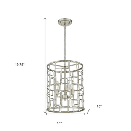 Amoret 3-Light Antique Silver Convertible Pendant HomeRoots