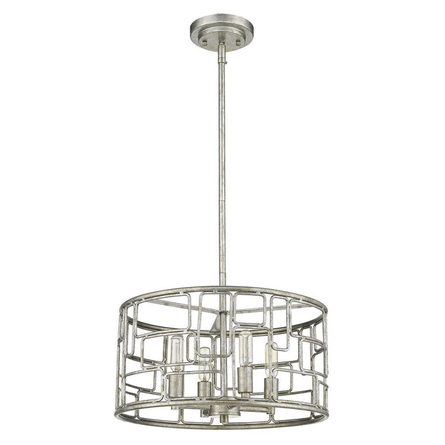 Amoret 4-Light Antique Silver Convertible Pendant HomeRoots
