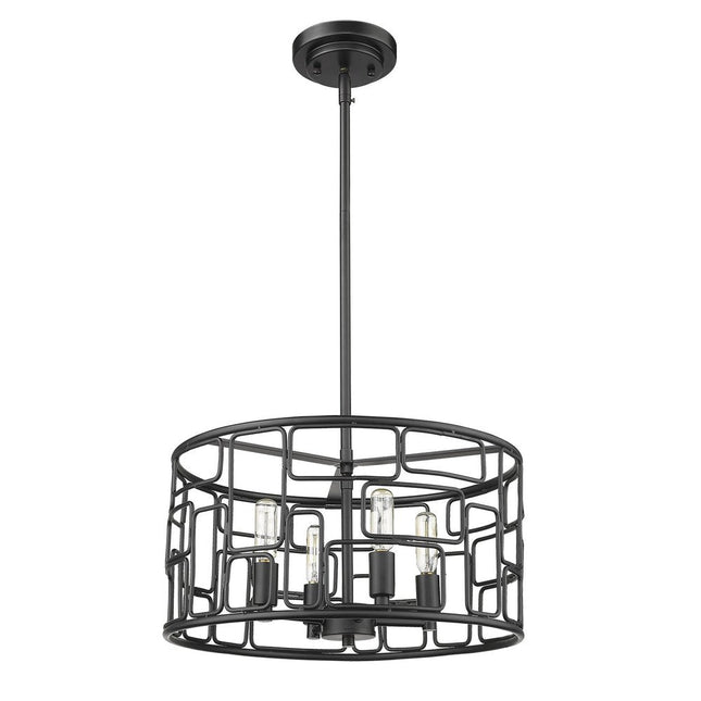 Amoret 4-Light Matte Black Convertible Pendant HomeRoots