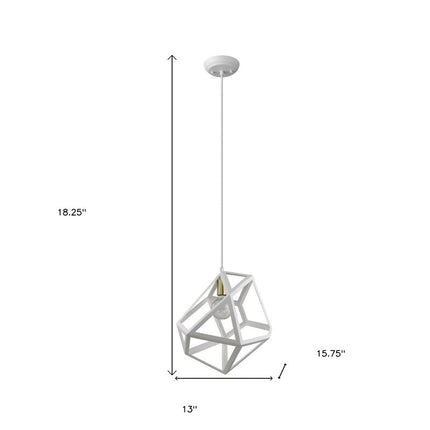 Hedron 1-Light White Pendant HomeRoots
