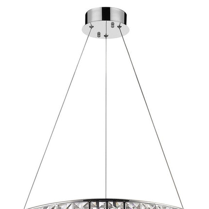 Silver Unique Statement Metal and Glass LED Dimmable Chandelier With Silver Shades