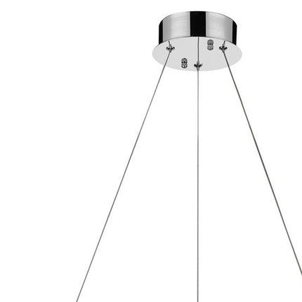 Silver Unique Statement Metal and Glass LED Dimmable Chandelier With Silver Shades