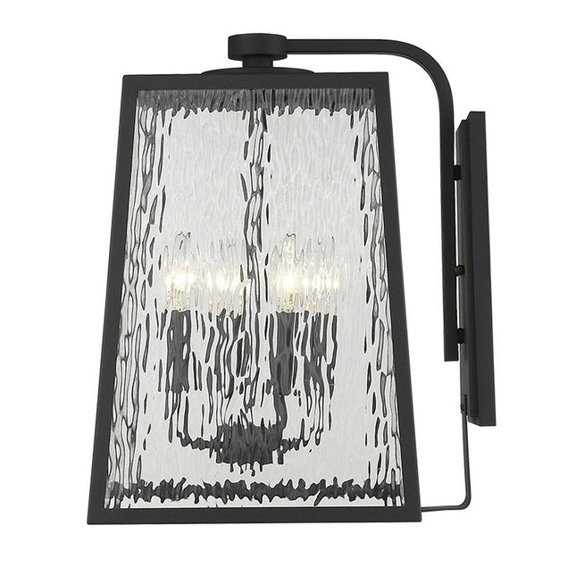 Hirche 4-Light Matte Black Wall Light HomeRoots