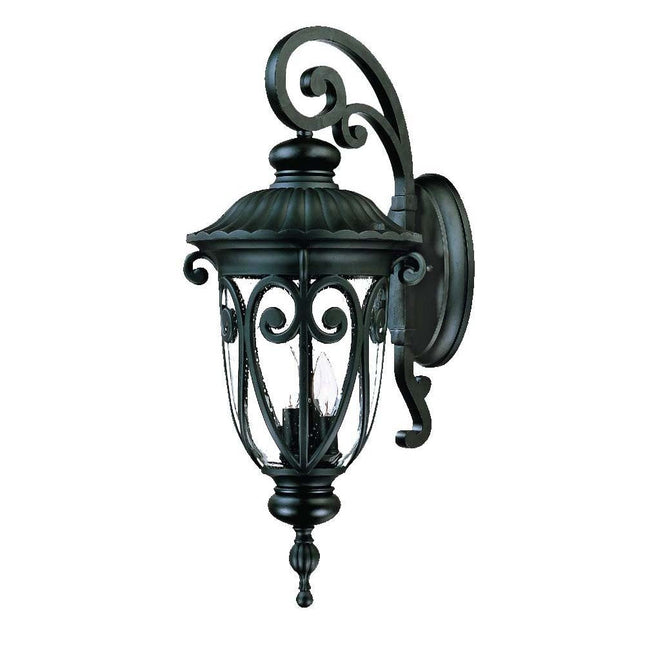 Naples 3-Light Matte Black Wall Light HomeRoots