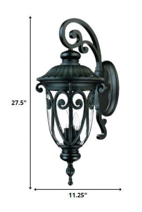 Naples 3-Light Matte Black Wall Light HomeRoots