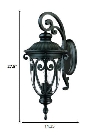 Naples 3-Light Matte Black Wall Light HomeRoots