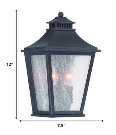Matte Black Two Light Pocket Lantern Wall Light HomeRoots