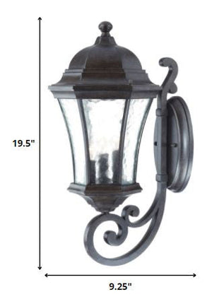 XL Antique Black Tapered Lantern Wall Light HomeRoots