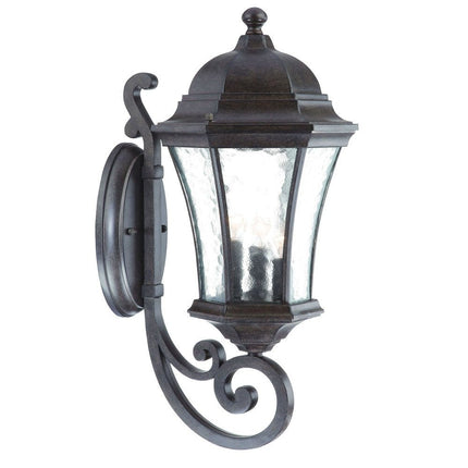 XL Antique Black Tapered Lantern Wall Light HomeRoots