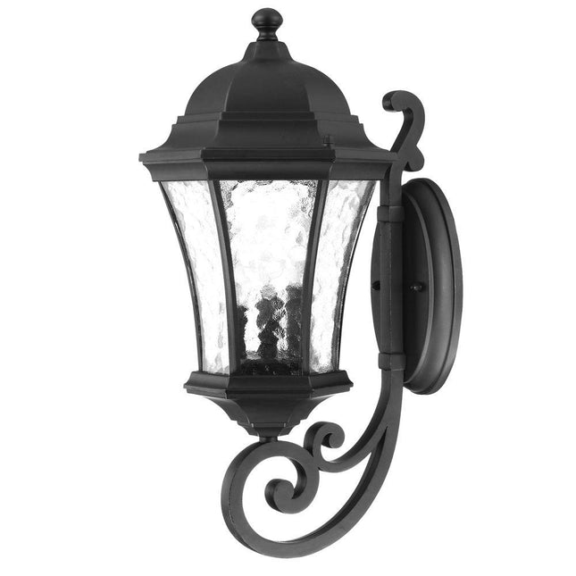 XL Matte Black Tapered Lantern Wall Light HomeRoots