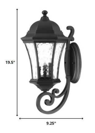 XL Matte Black Tapered Lantern Wall Light HomeRoots