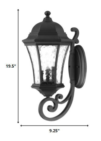 XL Matte Black Tapered Lantern Wall Light HomeRoots